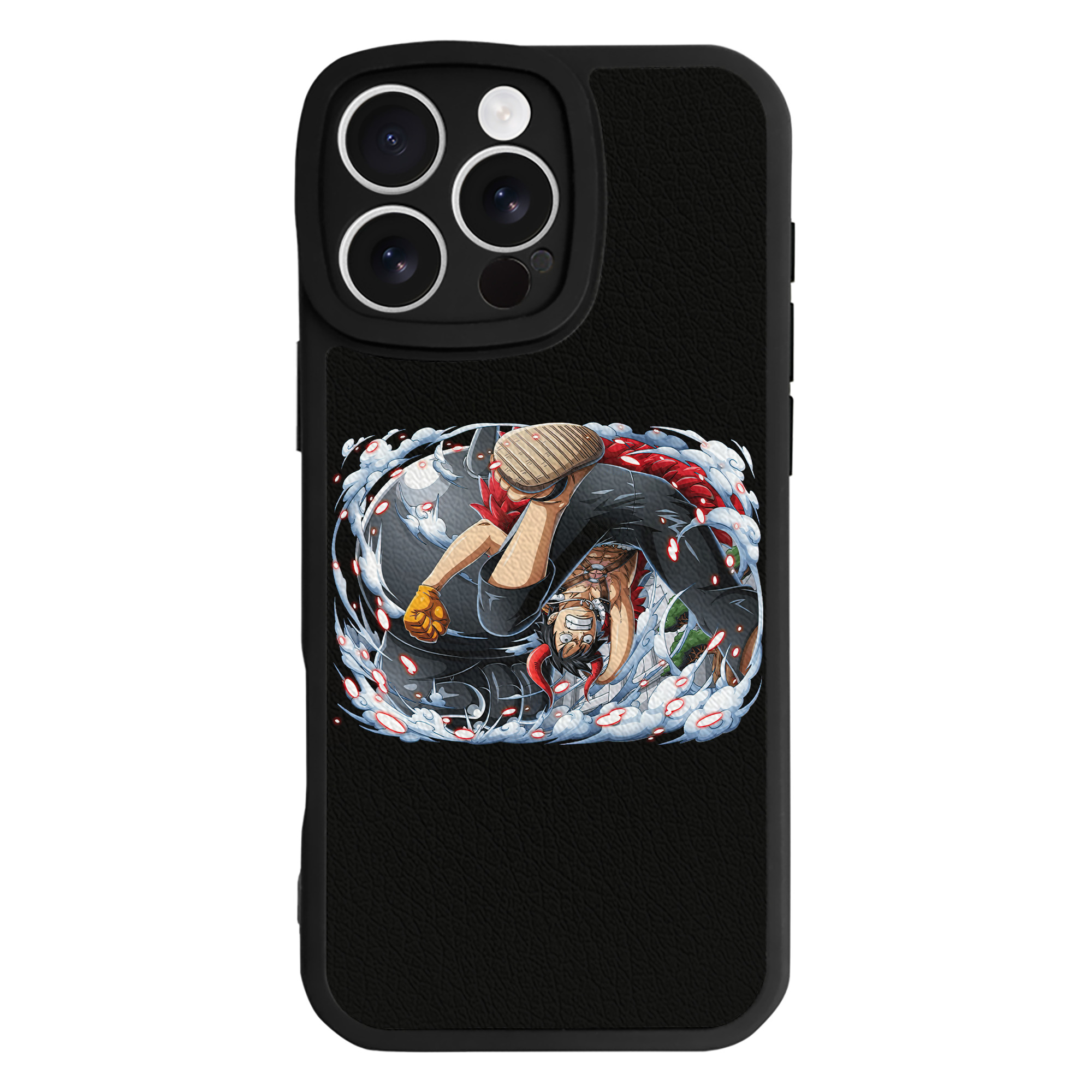 （画像用） ワンピース モンキー・D・ルフィ ONE PIECE Monkey D. Luffy 【iPhone 16シリーズ対応】シリコンスマホケース（レザー調） 材質：シリコン